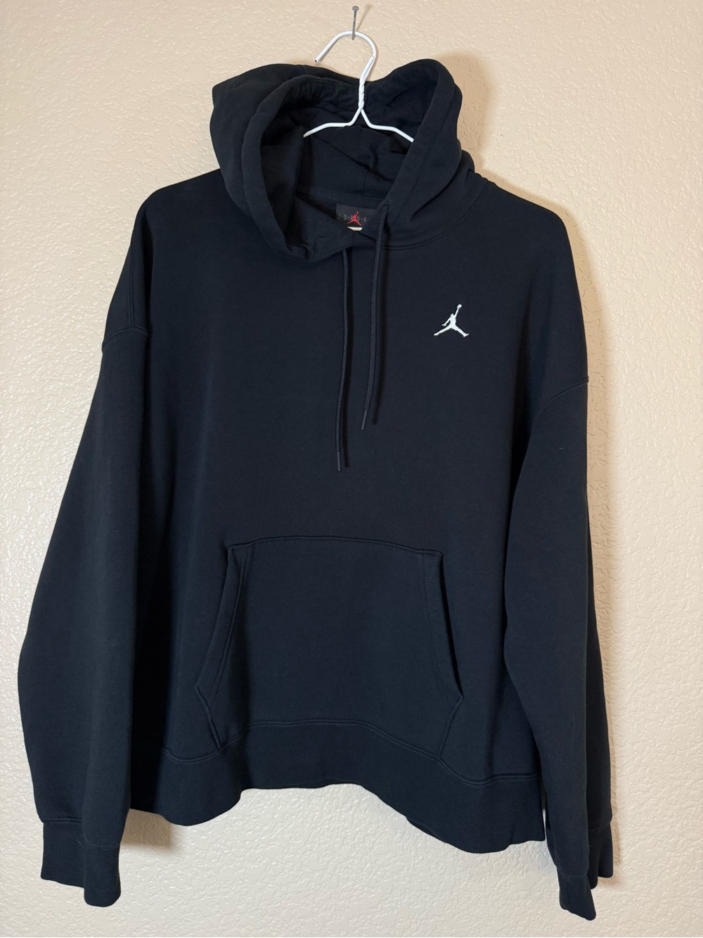 Jordan Black Men's Pullover Hoodie with Jumpman Logo Loose Fit Large